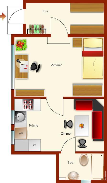 Ferienwohnanlage Bruckner Apartment Rostock Ruang foto