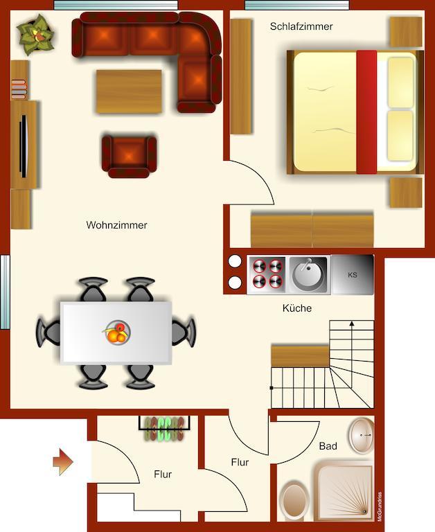 Ferienwohnanlage Bruckner Apartment Rostock Ruang foto